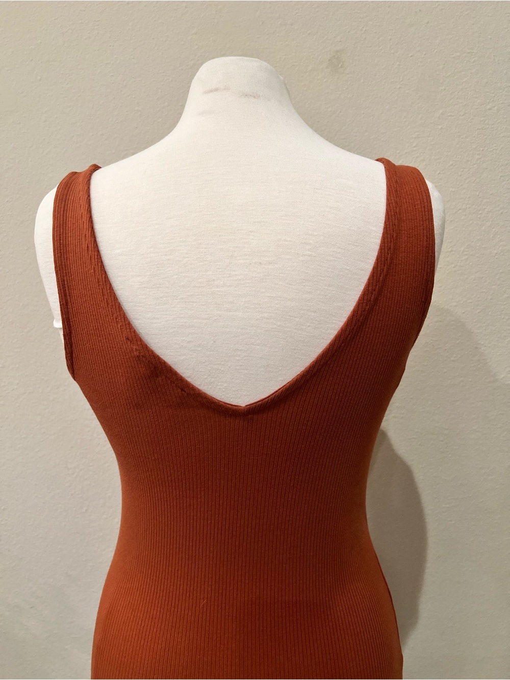 Forever 21 Rust Button-Front Ribbed Midi Dress - Picture 4 of 5